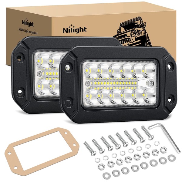 Nilight Flush Mount LED Light Pods 2PCS 6 Inch 39W