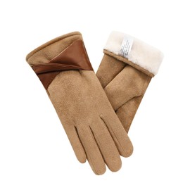 vislivin Winter Warm Gloves Women's Touchscreen Gloves Suede Winter Gloves with Lined Gloves, brown