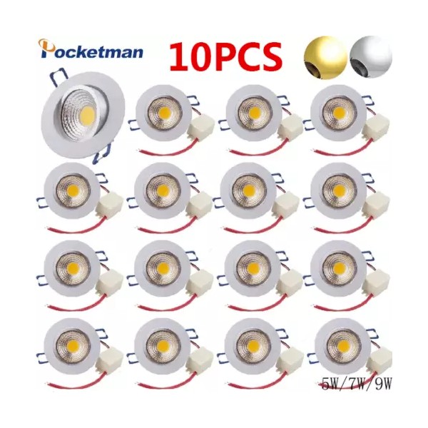 Pocketman 10-30PC COB LED Downlight LED Recessed Ceiling Spotlight 110V-220V