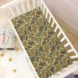 VIGTRO Vintage Duck Hunter Baby Crib Sheets for Boys Girls, Breathable Soft Fitted Crib Playard Sheets Baby Mattress Sheet, M 52x28x9in