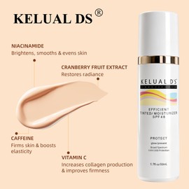 Anti-Aging Tinted Face Moisturizer & Sheer Face Sunscreen SPF 46, Hydrating Skin Care & Sunscreen Moisturizer,1.7OZ/50ML