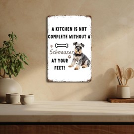 OVAcational Funny Schnauzer Kitchen Metal Signs,Funny Schnauzer Tin Sign,Schnauzer Decorative For Kitchen, Schnauzer Gifts For Women,Schnauzer Gifts For Dog Lover 8x12 Inch