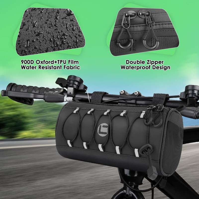 WOTOW Bike Handlebar Bag Waterproof - Bicycle Handlebar Bag with