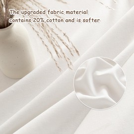 MYSKY HOME White Table Cloth Rectangle, Boho Tablecloth, Cotton Tablecloth Waterproof Tablecloths for Rectangle Tables, Wrinkle Free Heavy Duty Table Coths with Tassels for Party & Dining Use, 55"X70"