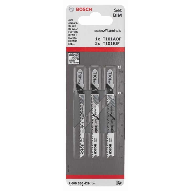 Bosch Professional 3-Piece Jigsaw Blade Set ‘Special for Laminate’ (for