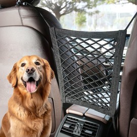 CEMZENFIX Dog Car Net Barrier - Car Barrier for Dogs & Kids Safety Stretchable Dog Net for Car Backseat, Universal Fit for Cars, SUVs, Trucks - Easy to Install, Ideal for Driving with Pets & Children