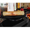 Highkind Cast Iron Dosa Tawa 12 inches Single Handle Pre-Seasoned,
