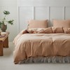 BISELINA 100% Washed Cotton Duvet Cover Set 2pcs with Bowknot
