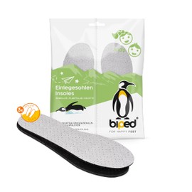 biped 3 Pairs of Children's Activated Carbon Latex Insoles - for Climate Control - Shoe Insoles Against Sweaty Feet for Hygienic Fresh Shoes and Feet z2768, gray
