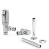 Hot Flow Chrome Marella Modern Thermostatic Radiator Valve Angled TRV.
