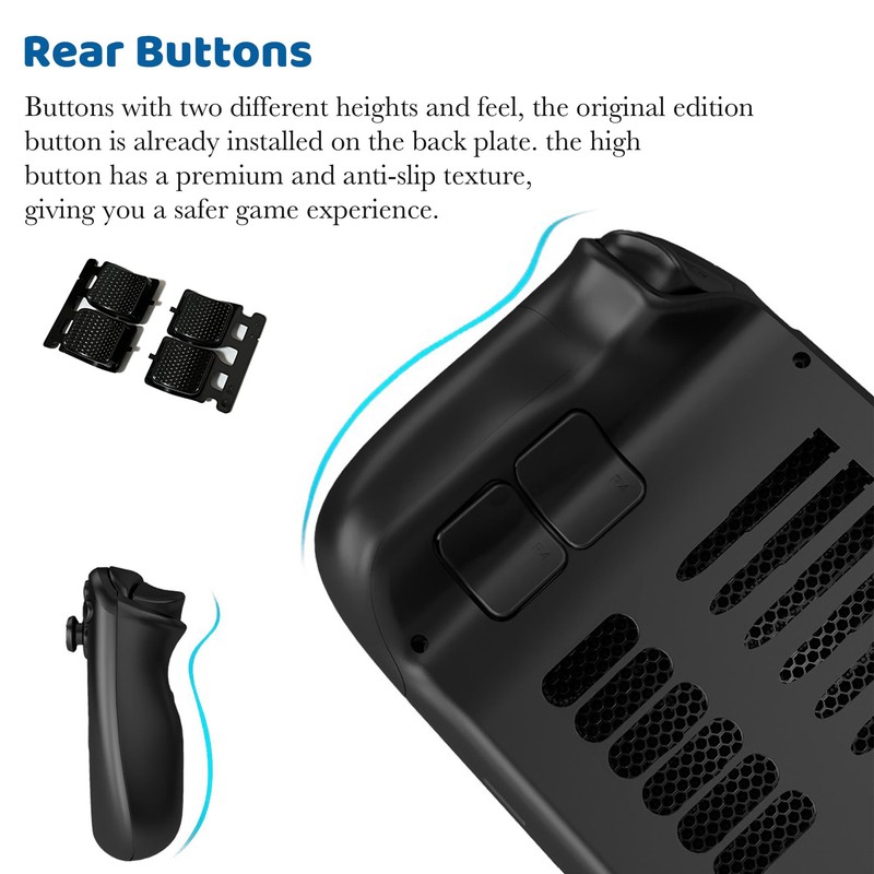 Replacement Back Plate for Steam Deck with Thermal Port, Angle