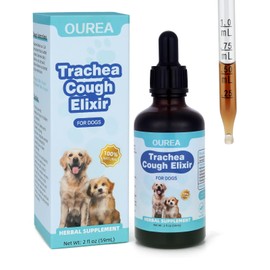 Ourea Collapsed Trachea Treatment for Dogs, Cough for Dogs, Trachea Cough Elixir, Natural Herbal Supplements Relieves Cough and Helps Soothe The Throat (2 fl oz)