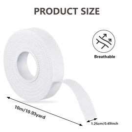 3Rolls Zinc Oxide Tape - 1.25cmx10m Breathable Sports Tape Bandage,Wrist Finger Tape Strapping Tape - Sports Bandage Tape Easy Tear,Cohesive Bandage Sports Strapping Tap for Knee,Hands,Ankle,Rugby,etc