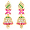 Aheli Cubic Zirconia & Rani Pink Green Artificial Stone Studded