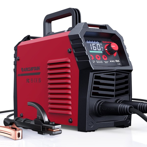 ARCCAPTAIN 110V/220V Stick Welder, [Large LED Display] 160Amp ARC Welding Machine with Synergic Control, IGBT Inverter Portable MMA Welder Machine with Lift Tig Hot Start, Arc force and Anti-Stick
