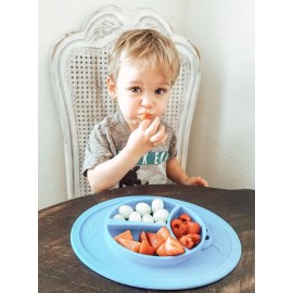 Hot1cE Ladybug Silicone Placemat Baby Plate - Cute Suction Feeding Mat - BPA Free BLUE