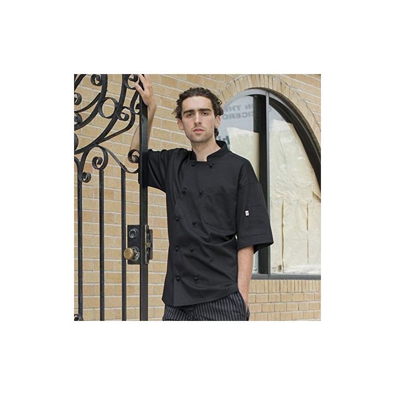 Uncommon Threads unisex adult Antigua Chef Coat W/Mesh Shirt, White,