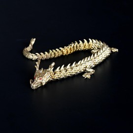 NHDT SW910 Movable Change Shape Dragon Statue. Chinese Brass Decor.Home Office Desk Decoration