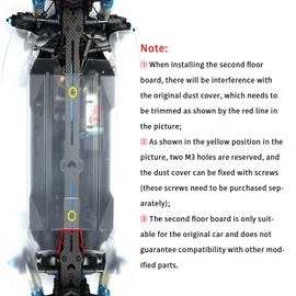Carbon Fiber Second Floor Board Plate Replacement for Tamiya XV-02 1/10 Remote Control Car Upgrade Parts