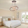 CLAIRDAI Modern Crystal Chandeliers Adjustable Crystal 3 Ring LED Ceiling