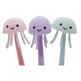 Lopenle 6PCS Novelty Jellyfish Pens Wiggle Gel Pens Soft Silicone Ballpoint Pens Bendable Pen With12 Pieces Refills Black Ink 0.5mm For School Office Home Stationery Store