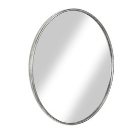 Martin Svensson Home Antique Pewter Framed Round Wall Mirror, 36" Diameter