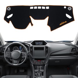 Dash Cover for Subaru Forester Accessories 2019-2022 2023 2024 Dashboard Cover Mat Pad UV Rays Reflection Carpet Protector Sunshield Custom Fit Foldable Interior Decoration, Orange Trim