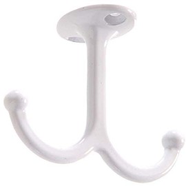 Hardware Essentials 852303 Under Shelf Coat Hook White -2 Pack