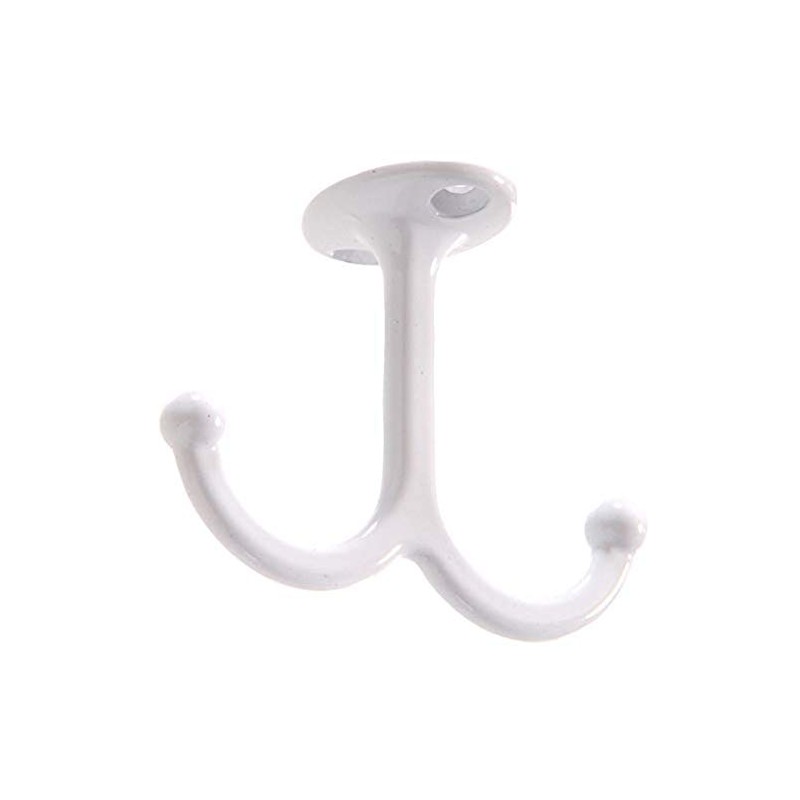 Hardware Essentials 852303 Under Shelf Coat Hook White -2 Pack
