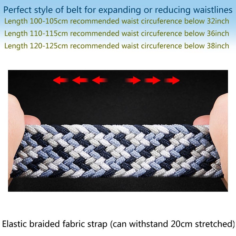 PACDE Western Candy Colours Elastic Braided Women Canvas Belt Woven