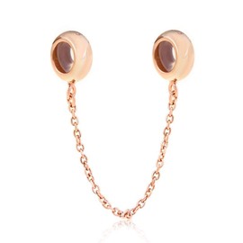 925 Sterling Silver Stopper Safety Chain Bead Charm for European Charm Bracelets, Sterling Silver