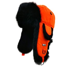 Fur Winter Trapper Hat,Unisex Taslon Faux Fur Aviator Ski Trapper Trooper Pilot Hat,Snow Eskimo Hat with Ear Flaps for Men and Women