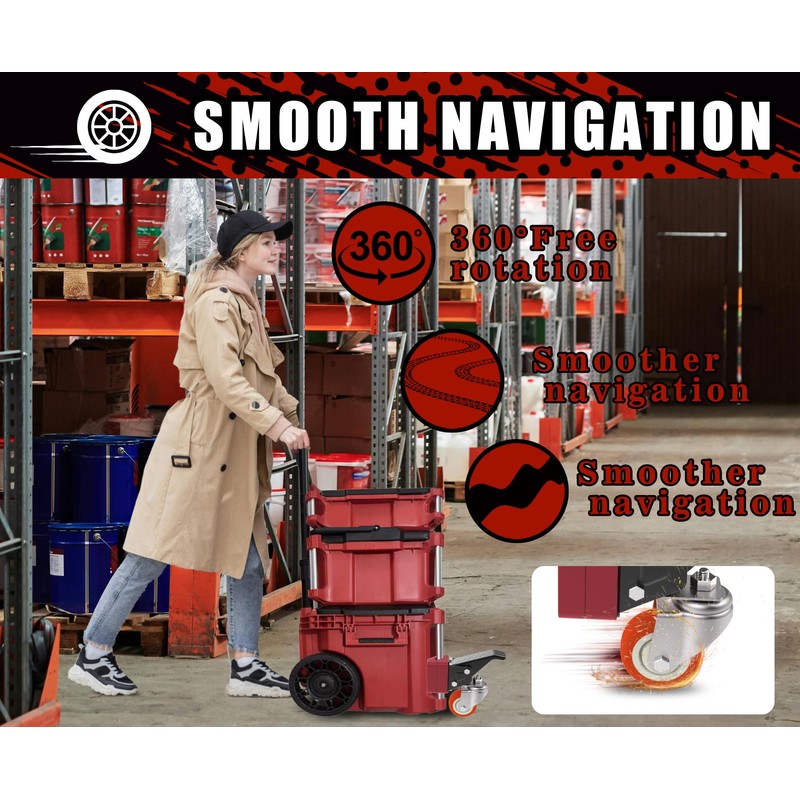 VIWOOP Front Wheels Upgrade Kit for Milwaukee Packout System -