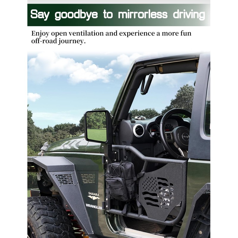 JROAD Side Mirrors for Half Doors Side View Mirrors for