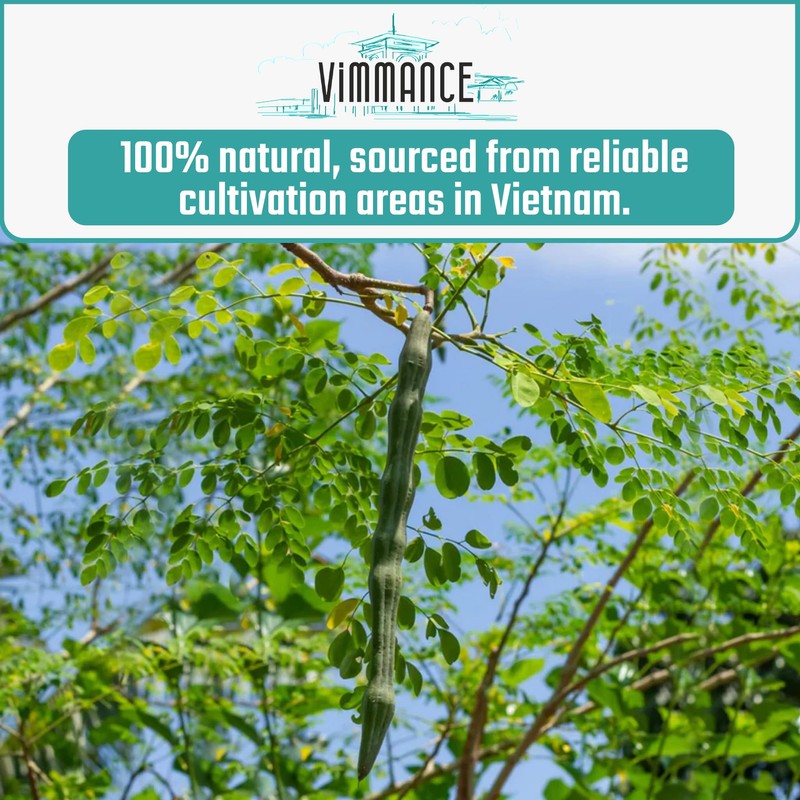 VIMMANCE Moringa Dried Leaves Tea Bags, 50 counts, Hojas de