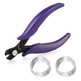 SPEEDWOX 5.5" Memory Wire Cutting Pliers with 200 Loops Memory Wire Set for Bracelet Making, Silver Loop, Jewelry Wire, Art, Craft Supplies, Hobby Work Tool