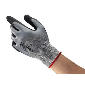 Ansell HyFlex 11-927 Ultra-Thin Work Gloves in Nylon, Multi-Purpose Protection Glove for Professionals, DIY, Industrial, Mechanics, Durable PPE Workwear, Men Women, Grey, Size M (12 Pairs)