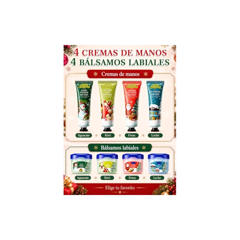 Crema de Manos Hidratante， Crema de manos navideña,Colección De Cremas