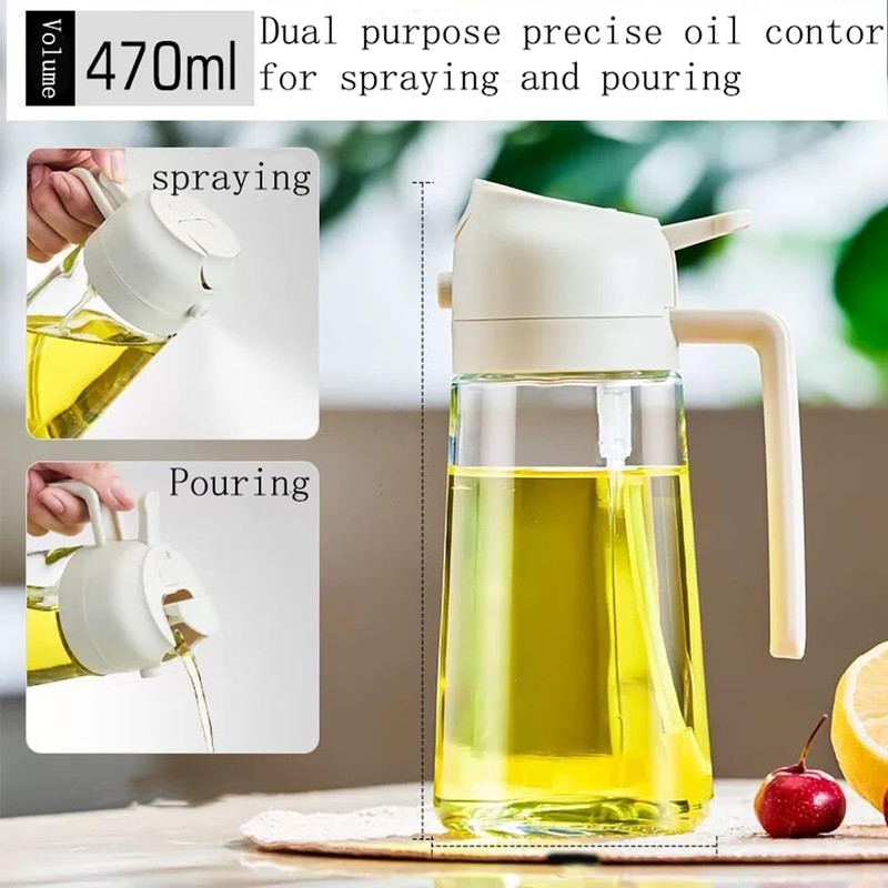 KFASANOMDZ Oil Sprayer for Cooking,2 in 1 Glass Oil Sprayer
