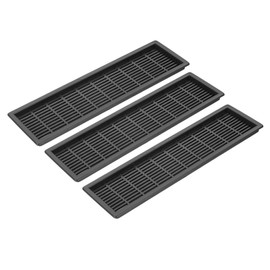 PATIKIL 9 Inch Rectangle Ventilation Grille, 3 Pack Plastic Air Vent Cover Louvered Ventilation Cover Mesh Air Vent for Cabinet Wardrobe Shoe Closet, Black