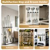Fenas Broom Holder Wall Mount, Mop Organizer, 5 Racks, 4