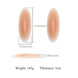 FTEOYEL Body Shaper Silicone Calf and Hip Pads, Set of 2, Adhesive Backing Orange (Transparent, Standard)