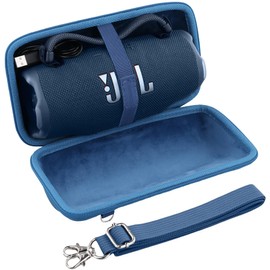 Khanka for JBL Charge 6 Portable Bluetooth Speaker Hard Travel Carrying Storage Case with Shoulder Strap,Case Only (Blue)