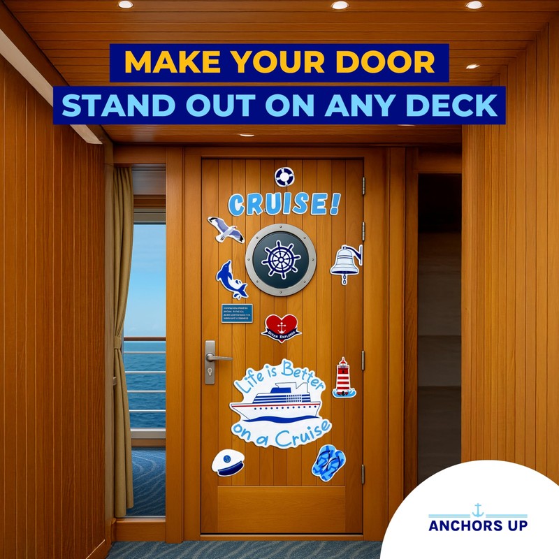 Cruise Ship Door Magnets [27 Pack] – Colourful, Cruise Themed