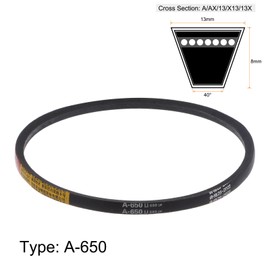 HARFINGTON A-650 V-Belts Drive Belt 650mm Inner 13mm Width 8mm Thickness Girth Rubber for Power Transmission