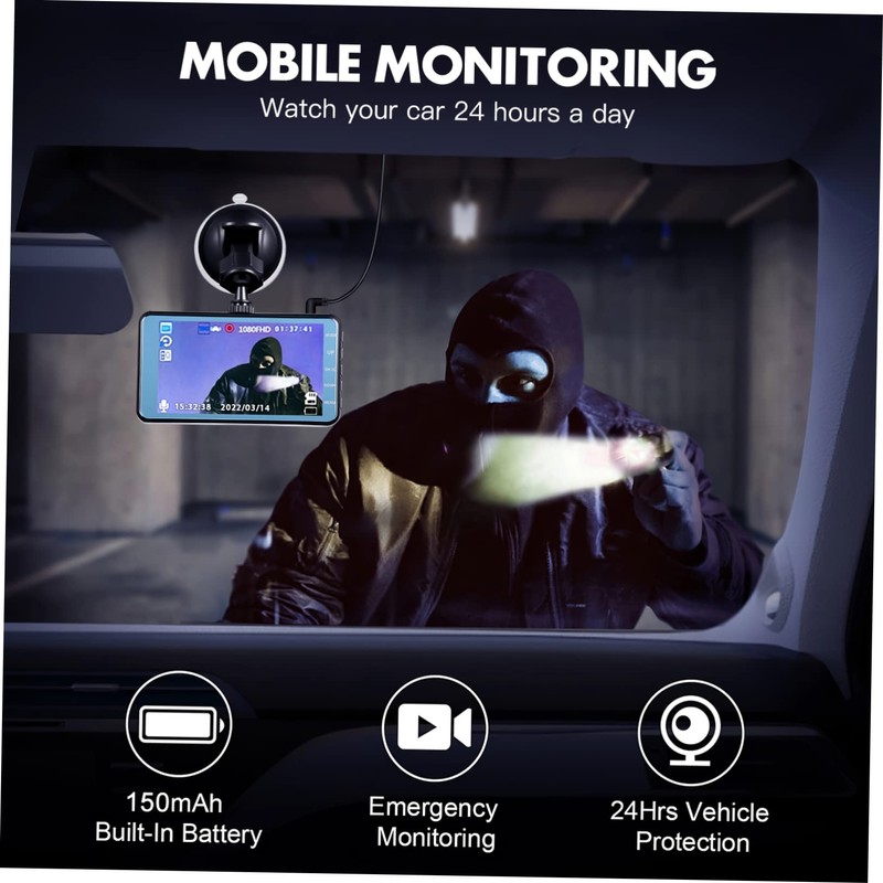 Tofficu Touch Screen Dual Lens Car Dash Cam Front and