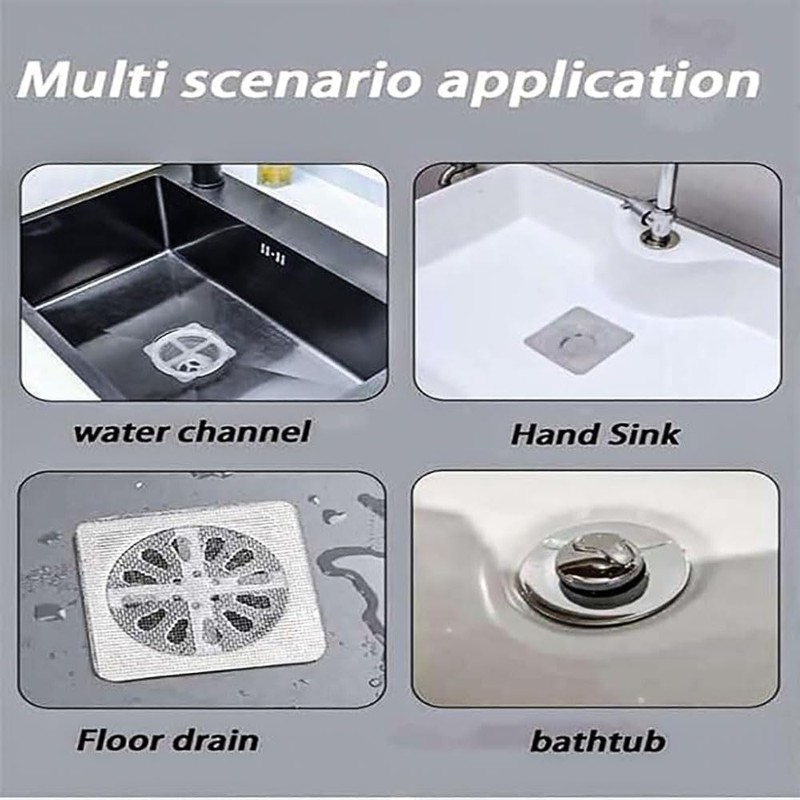 Disposable Shower Drain Hair Catcher Mesh Stickers, Bathroom Sink and
