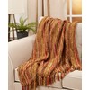 SARO LIFESTYLE Multicolor Chenille Throw Blanket, TH112.M5060, Multi, 50"" x