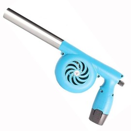 KZU Electric Fireplace Bellows, BBQ Air Blower, Handheld Outdoor Cooking Fan Charcoal Starter Fan Cordless Bellows Grills BBQ Camping Barbecue Fire Bellows (Extended Duct)