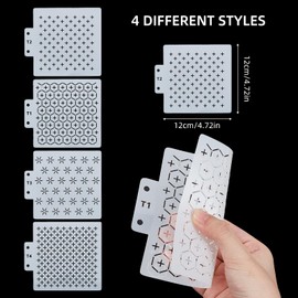 NICENEEDED 4 PCS Plastic Sashiko Stencils 5.3 x 4.7 in, Drawing Line Template for Sewing Hand Quilting and Embroidery, Sashiko Embroidery Pattern Stencil Geometric Sashiko Pattern Template